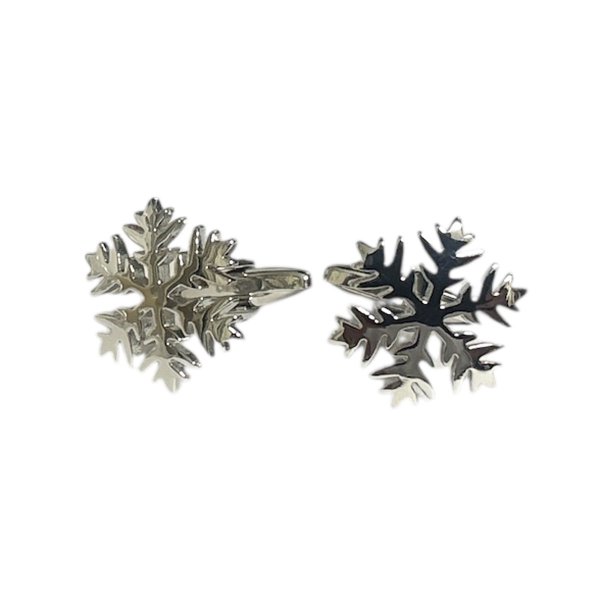画像1: 雪の結晶モチーフカフスボタン (1)