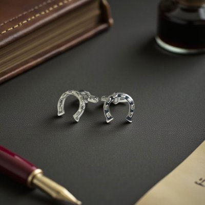 画像2: 馬蹄シルバー・カフスボタン（カフリンクス）