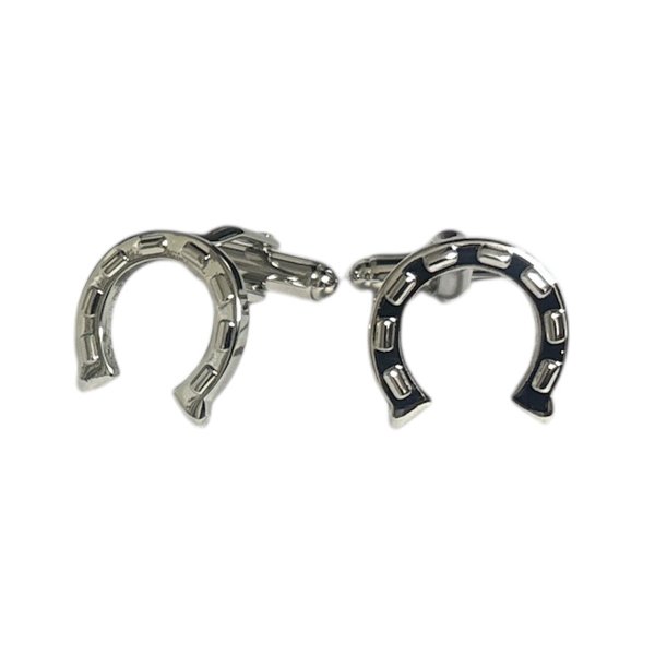 画像1: 馬蹄シルバー・カフスボタン（カフリンクス） (1)