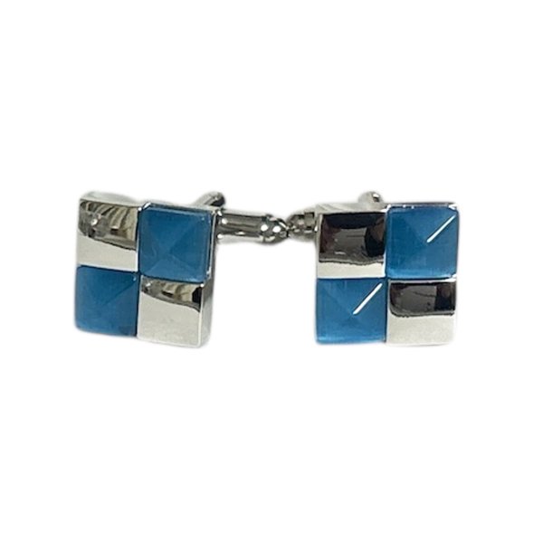 画像1: ブルーキャッツアイ ポインターカフスボタン（カフリンクス） (1)