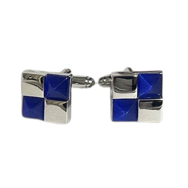 画像1: ネイビーキャッツアイ ポインターカフスボタン（カフリンクス） (1)