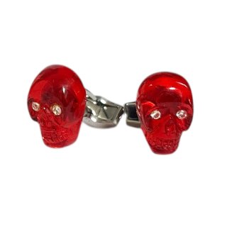 【タテオシアン】レッドクリスタルスカルカフス TATEOSSIAN タテオシアン レッドクリスタルスカルカフスボタン