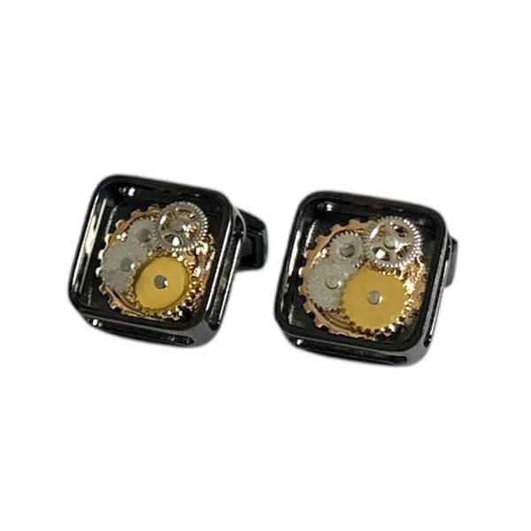 画像1: TATEOSSIAN タテオシアン ギア・ガンメタカフスボタン（カフリンクス） (1)