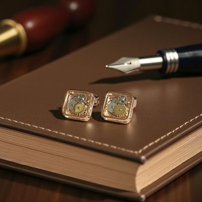 画像2: TATEOSSIAN タテオシアン ギア・ピンクゴールドカフスボタン（カフリンクス）