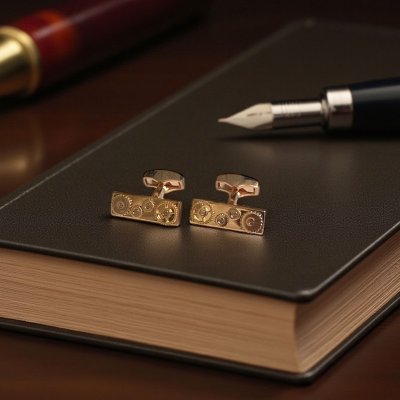 画像2: TATEOSSIAN タテオシアン レクタングルギア・ピンクゴールドカフスボタン（カフリンクス）