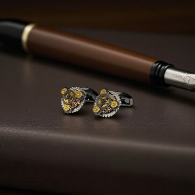 画像2: TATEOSSIAN タテオシアン ガンメタギアRotondoカフスボタン（カフリンクス）