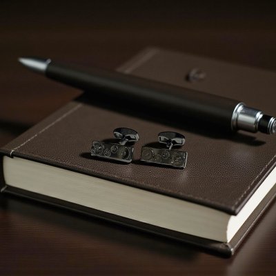 画像2: TATEOSSIAN タテオシアン レクタングルギア・ガンメタカフスボタン（カフリンクス）