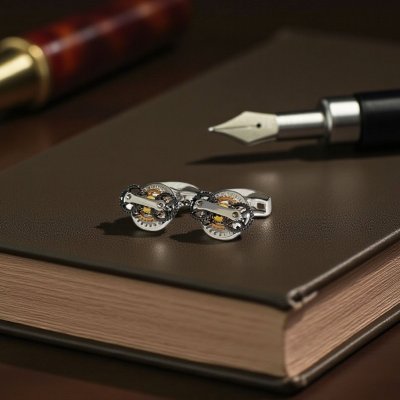 画像2: TATEOSSIAN タテオシアン シルバーツインギアカフスボタン（カフリンクス）