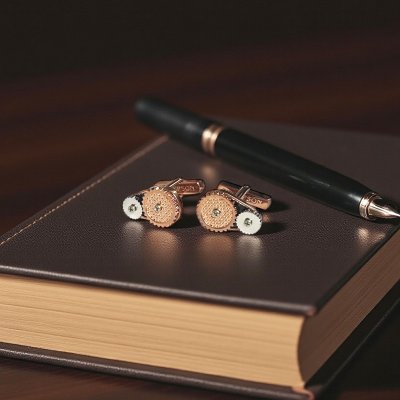 画像2: THOMPSON トンプソン ピンクゴールドタービンホイールカフスボタン（カフリンクス）