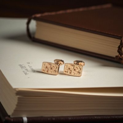 画像2: THOMPSON トンプソン ピンクゴールドキューブデザインカフスボタン・カフリンクス メンズ th075