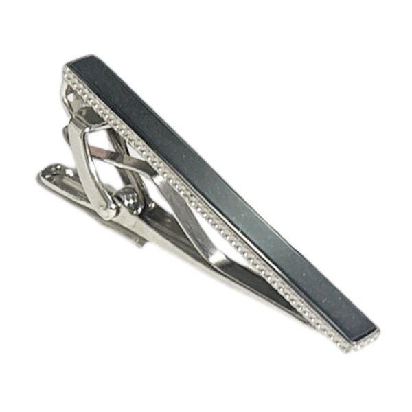 画像1: THOMPSON トンプソン ヘマタイト・インレイネクタイピン (1)