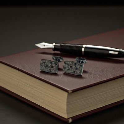 画像2: THOMPSON トンプソン ガンメタキューブデザインカフスボタン・カフリンクス メンズ th076