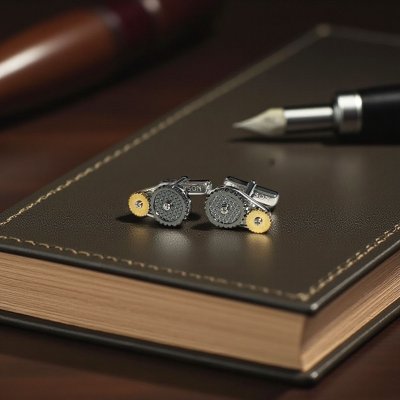 画像2: THOMPSON トンプソン シルバータービンホイールカフスボタン（カフリンクス）