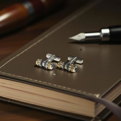 画像2: THOMPSON トンプソン シルバータービン歯車カフスボタン（カフリンクス）