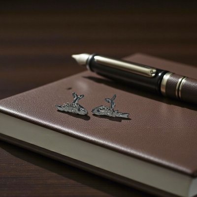 画像2: THOMPSON トンプソン ガンメタフィッシュボーンカフスボタン（カフリンクス）