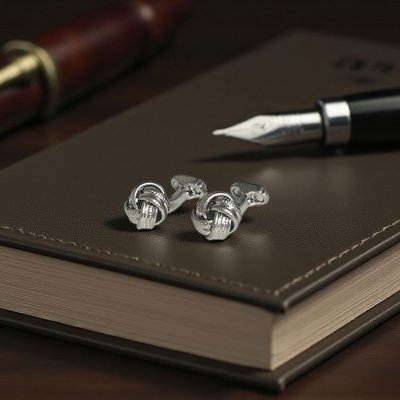 画像3: THOMPSON トンプソン シルバーノットカフスボタン