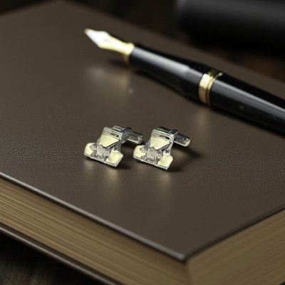 画像2: THOMPSON トンプソン ホワイトビンテージカーカフスボタン（カフリンクス）