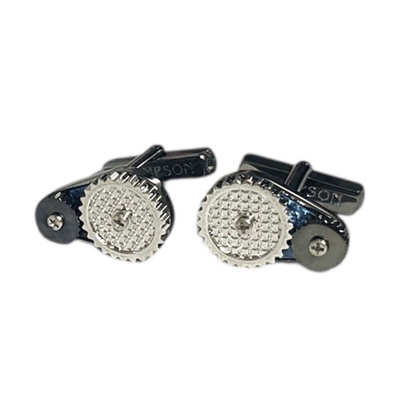 画像1: THOMPSON トンプソン ガンメタタービンホイールカフスボタン（カフリンクス） (1)