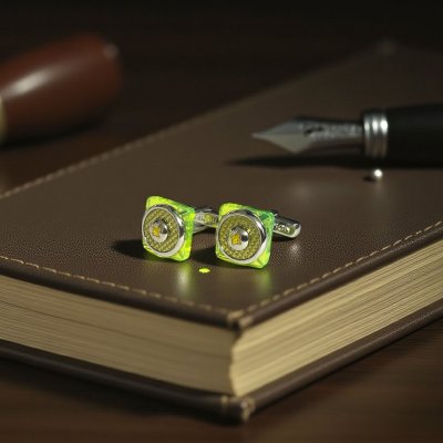 画像2: THOMPSON トンプソン グリーンスクエアーカフスボタン（カフリンクス）