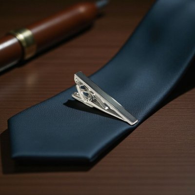 画像3: THOMPSON トンプソン ヘマタイト・インレイネクタイピン