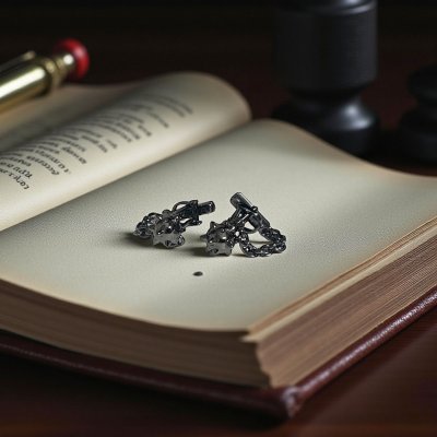 画像2: THOMPSON トンプソン ガンメタMaceボールカフスボタン（カフリンクス）