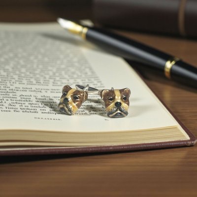 画像2: SATURNO Italy サツルノ　イタリー  ブルドック（ダークブラウン）・カフスボタン（カフリンクス）