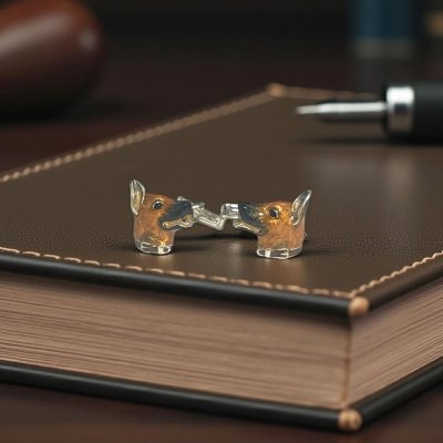 画像2: SATURNO Italy サツルノ イタリー シェパード・カフスボタン(カフリンクス)