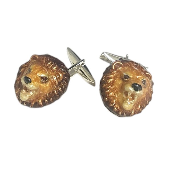 画像1: SATURNO Italy サツルノ　イタリー  ライオン・カフスボタン（カフリンクス） (1)