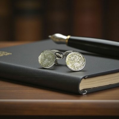 画像2: Babette Wasserman バベットワッサーマン ムーンダストクリスタルカフスカフスボタン（カフリンクス）