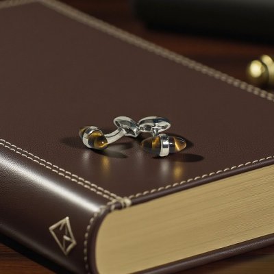 画像2: Babette Wasserman バベットワッサーマン タイガーアイBulletカフスボタン(カフリンクス）