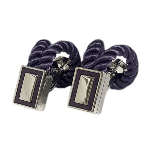 画像1: Babette Wasserman バベットワッサーマン パープルロープカフスボタン（カフリンクス） (1)