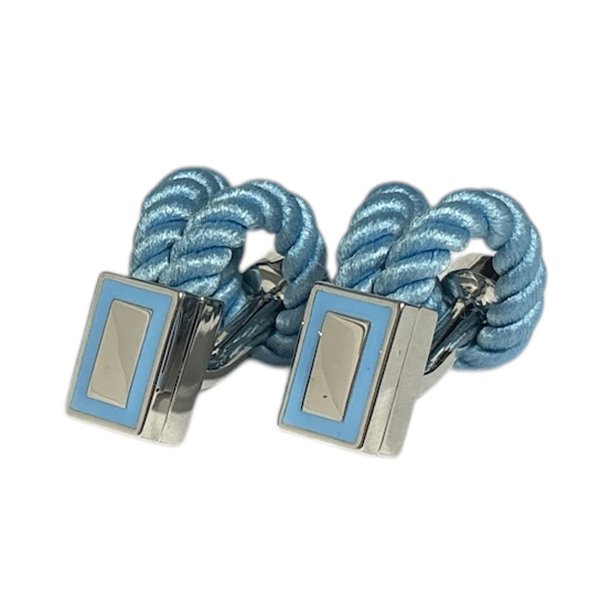 画像1: Babette Wasserman バベットワッサーマン ライトブルーロープカフスボタン（カフリンクス） (1)