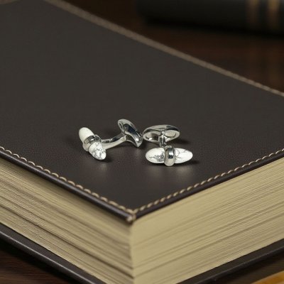 画像2: Babette Wasserman バベットワッサーマン ハウライトBulletカフスボタン(カフリンクス）