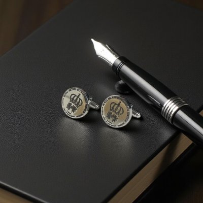 画像2: 秘密情報部ロゴカフスボタン（カフリンクス）