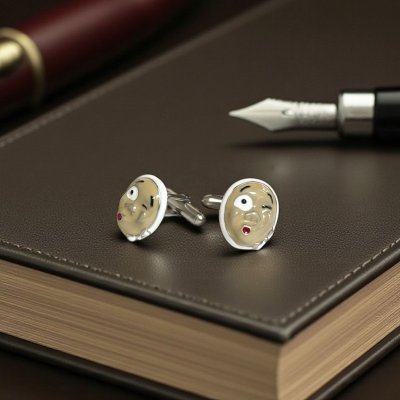 画像2: ひょっとこカフスボタン（カフリンクス）