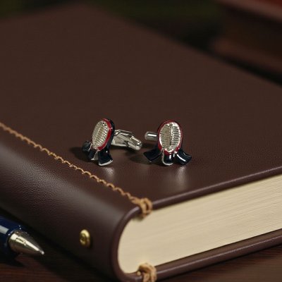 画像2: 剣道の面カフスボタン（カフリンクス）