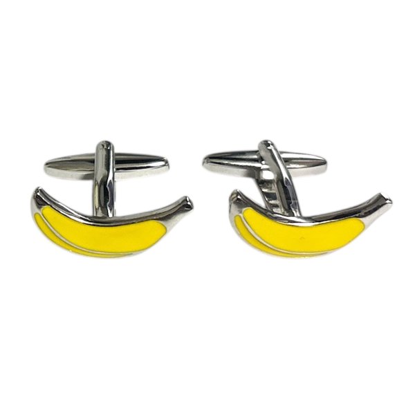 画像1: バナナカフスボタン（カフリンクス） (1)