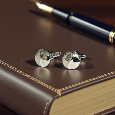 画像2: ラウンドラインカフスボタン・カフリンクス