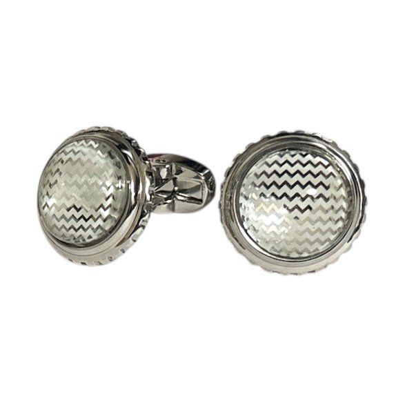 画像1: ジグザクデザインカフスボタン (1)