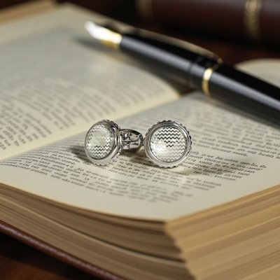 画像2: ジグザクデザインカフスボタン