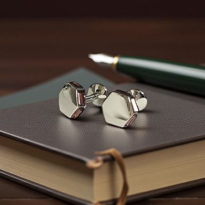 画像2: サイドアメジストクリスタルカフスボタン