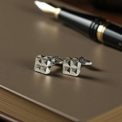 画像2: スクエアーロックカフスボタン