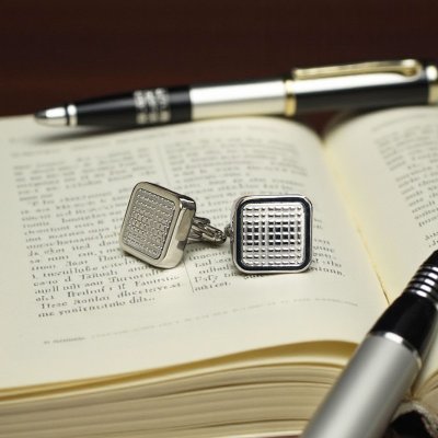 画像2: フレームドスクエアーデザインカフスボタン（カフリンクス）