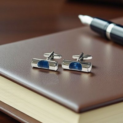 画像2: 水準器（青）・カフスボタン（カフリンクス）