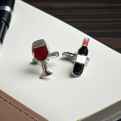 画像3: ワインボトル＆グラスカフスボタン（カフリンクス）