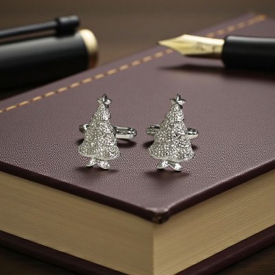 画像2: クリスマスツリーカフスボタン（カフリンクス）