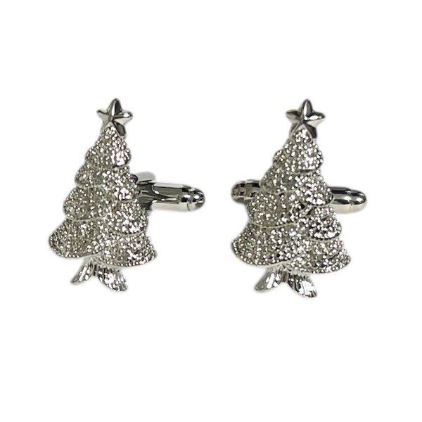 画像1: クリスマスツリーカフスボタン（カフリンクス） (1)