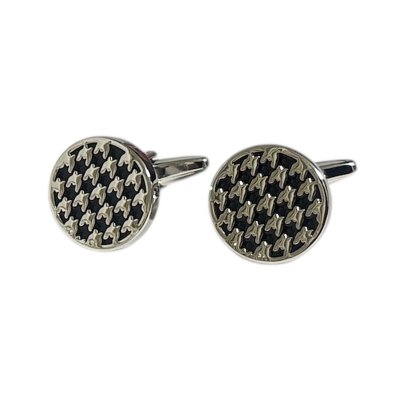 画像1: elizabeth parker エリザベスパーカー　ブラック千鳥格子模様カフスボタン