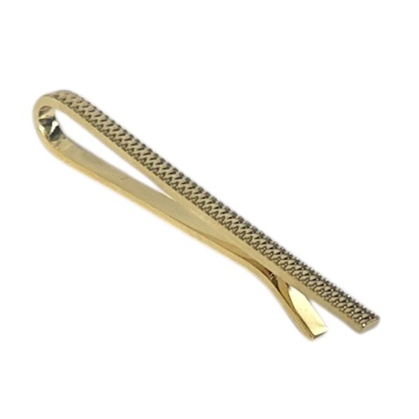 画像1: elizabeth parker エリザベスパーカー　ゴールドデザインクリップネクタイピン（タイバー） (1)