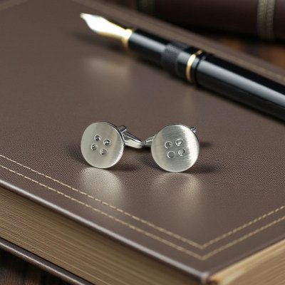 画像1: elizabeth parker エリザベスパーカー・シルバーボタンカフスボタン（カフリンクス）